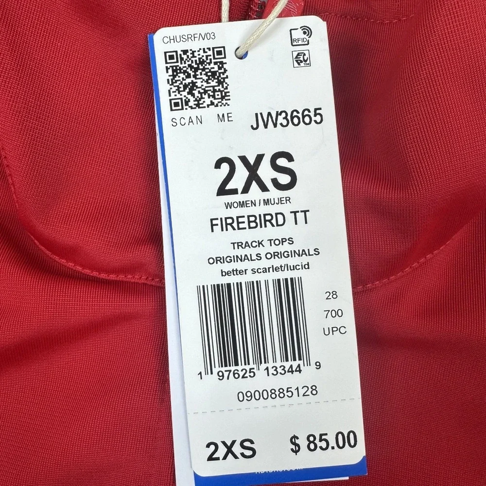 adidas Originals Firebird Loose Track Jacket Womens XXS Red Pink JW3665
